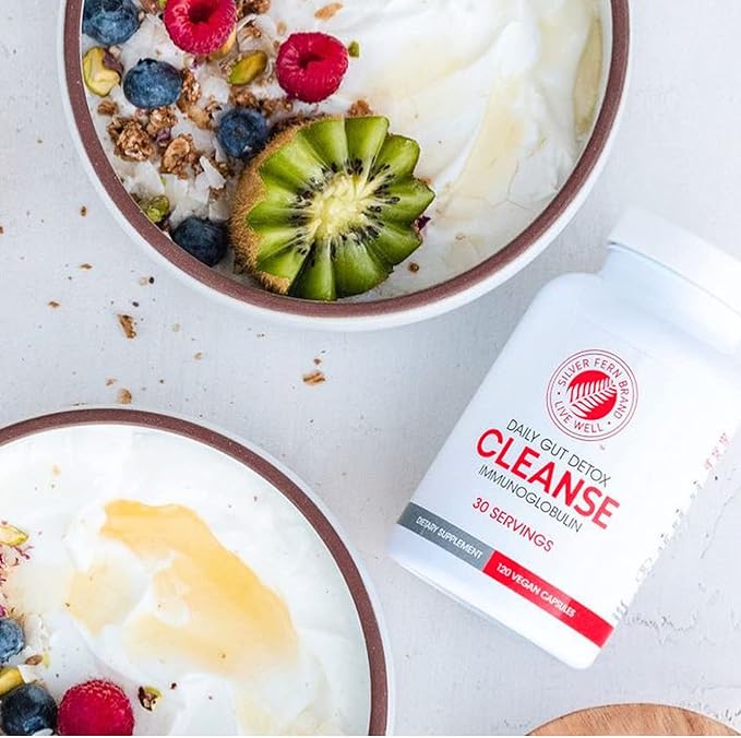 Silver Fern Cleanse - Daily Gut - 1 Bottle - 120 Capsules - 30 Day Supply - Immunoglobulin G, A & M -(IgG, IGA, IgM) - Postbiotic