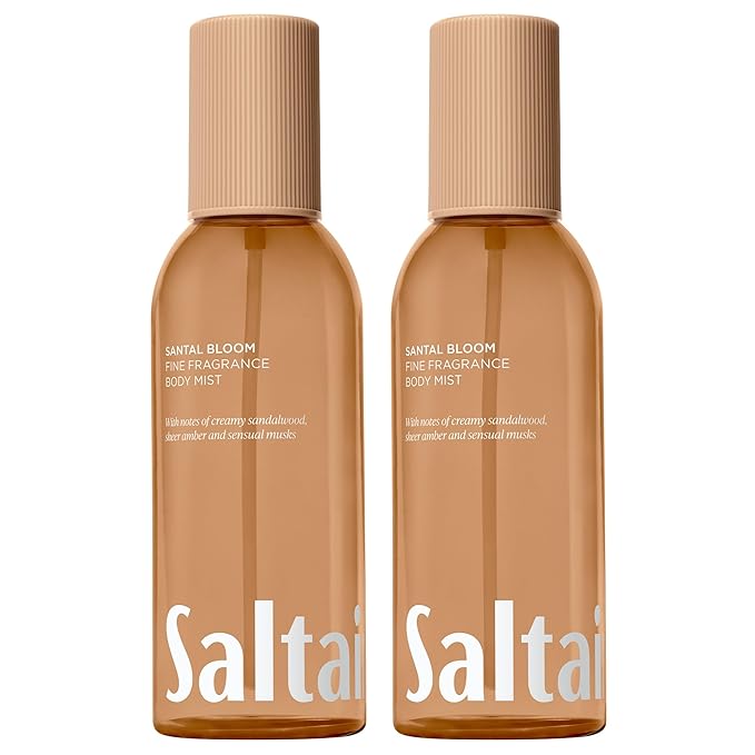 Saltair Body Mist 2 Pack - Fine Fragrance, Lightweight Body Spray Mist with Santal Bloom Scent. Long Lasting Perfume Mist. 2x 8oz Bottles