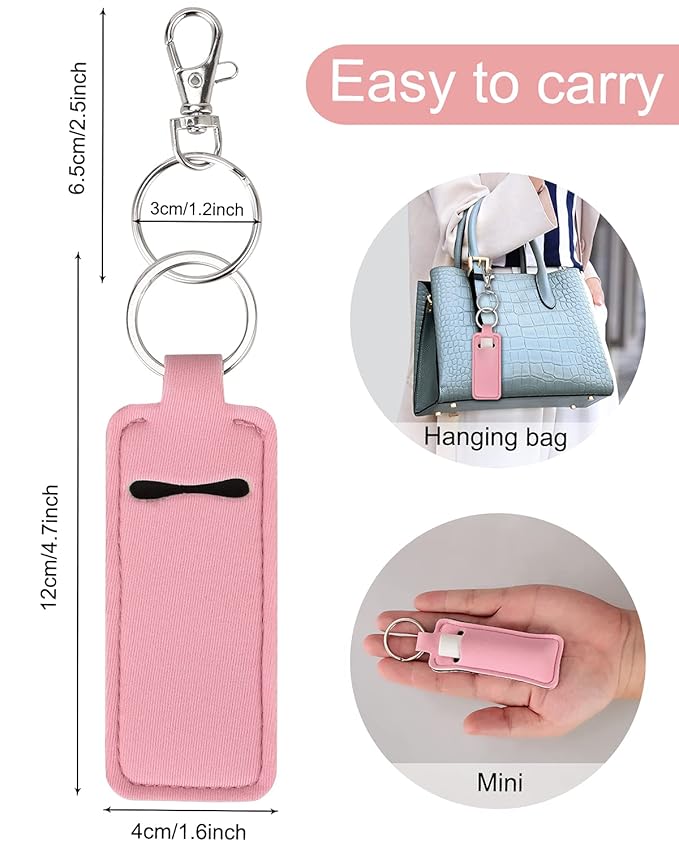 Chapstick Holder Lip Balm Sleeve Pouch Chapstick Holder With Clip Lipstick Lip Gloss Holder Stocking Stuffers Gift for Women (ten pcs)