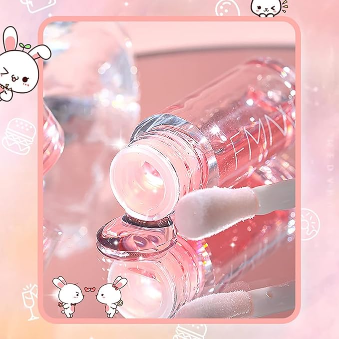 2Pcs Crystal Jelly Lip Oil Big Brush Head Moisturizing Lip Gloss Hydrating Tinted Lip Balm, Long Lasting & Nourishing Lip Glow Oil, Non-sticky Fresh Texture