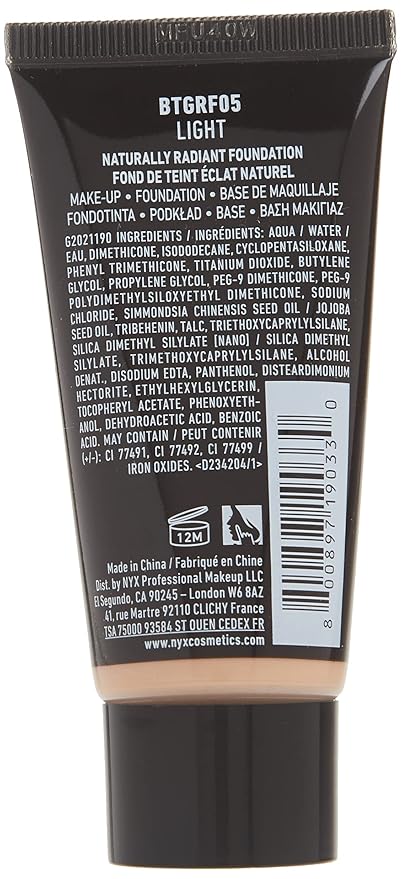 NYX PROFESSIONAL MAKEUP Born To Glow Naturally Radiant Foundation, Medium Coverage - Light