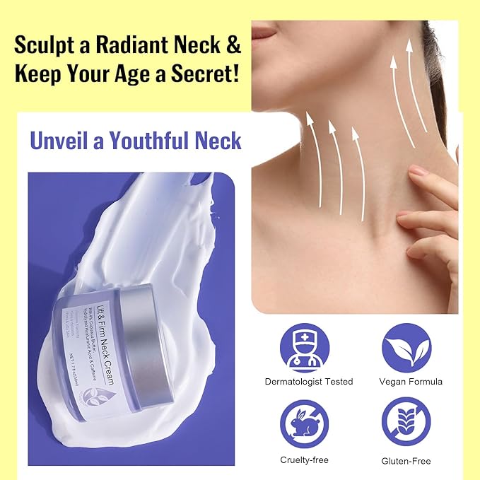 Neck Firming Cream, Neck Cream for Tightening & Neck Lift, Anti-Aging Neck Cream for Wrinkles 1.7 Fl.Oz
