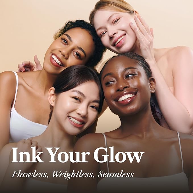 THE FACE SHOP Ink Lasting Liquid Foundation, Full Coverage, 72‑Hour Wear Semi‑Matte Finish, Makeup with Bakuchiol, N710 Espresso, 0.84 Fl. Oz.