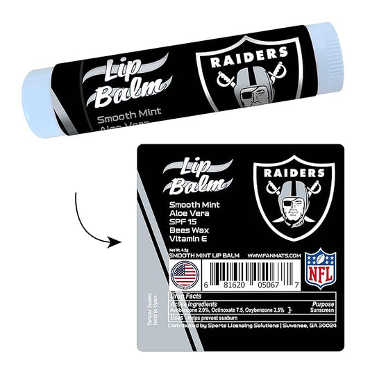 FANMATS 34683 Las Vegas Raiders Smooth Mint SPF 15 Lip Balm