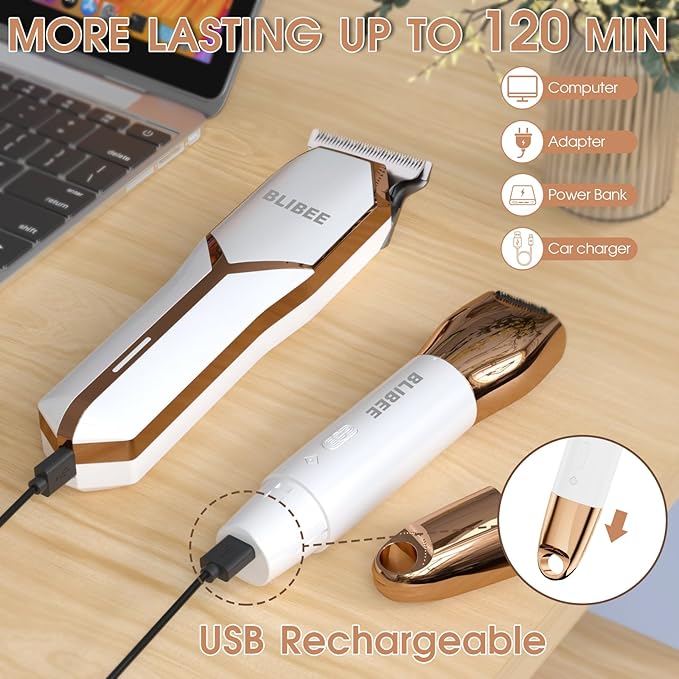 Hair Clippers & Bikini Trimmer for Women - Waterproof Electric Clippers and 4 in 1 Bikini Trimmer Set, Deluxe Hair Trimmer, Wet/Dry Body Shaver for Nose Eyebrows Beard Pubic Hair, Pink…