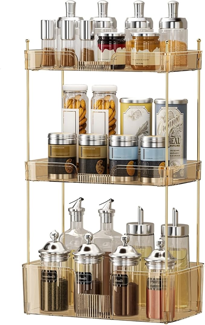 3 Tier Bathroom Countertop Organizer, Makeup Skin Care Organizer, Perfume Tray Vanity Countertop Organizer for Bathroom Countertops