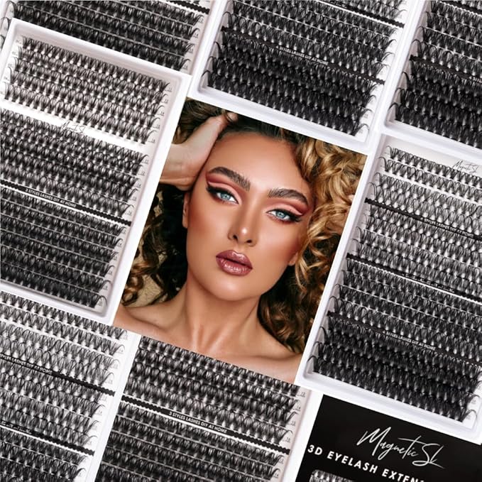 Lash Clusters 320pcs Lash Extension Kit 30D 40D 80D 100D Individual Lashes Kit 12-20mm Eyelash Extension Kit with Lash Bond&Seal,Lash Remover and Lash Tweezers for Easy Use(30/40/80/100D-0.07D Kit))