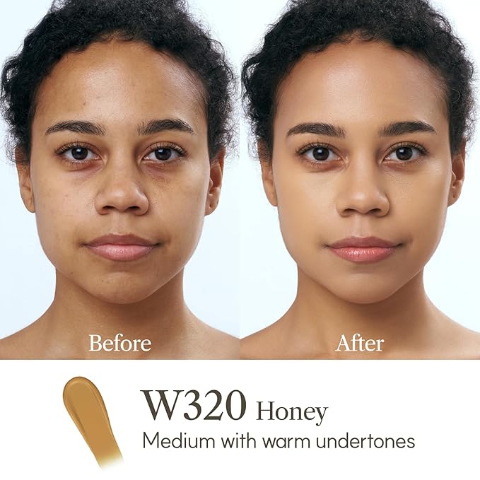 THE FACE SHOP Ink Lasting Liquid Foundation, Full Coverage, 72‑Hour Wear Semi‑Matte Finish, Makeup with Bakuchiol, W330 Amber, 0.84 Fl. Oz.