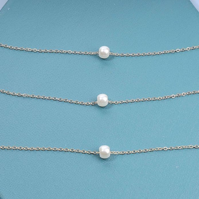 Boho Layered Pearl Necklace Choker Gold Pearl Pendant Necklace Multi Layer Vintage Necklace Chain Bridal Necklace Jewelry for Women and Girls