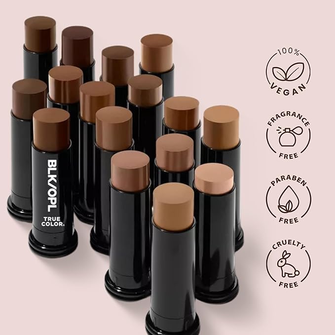 BLK/OPL Skin Perfecting Foundation Stick, SPF 15 Buildable & Blendable Face Foundation Makeup with Matte Finish - Full Coverage, Color Correcting & Sculpting - Hypoallergenic (Truly Topaz)