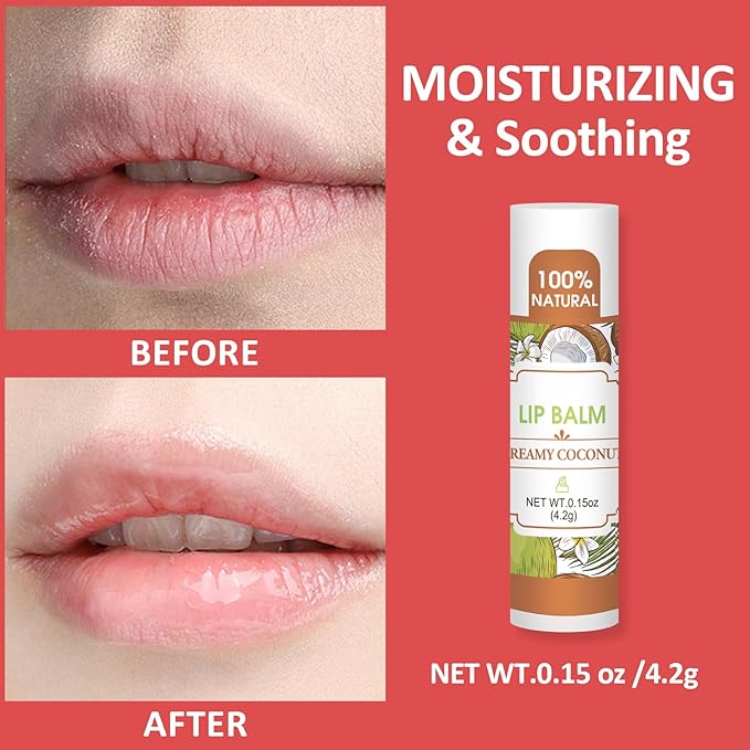 64 Pack Lip Balm, Natural Lip Balm Bulk with Vitamin E and Coconut Oil, Hydrating Lip Balm for Dry Lips, Bulk Lip Balm for Stocking Stuffers - 16 Flavors