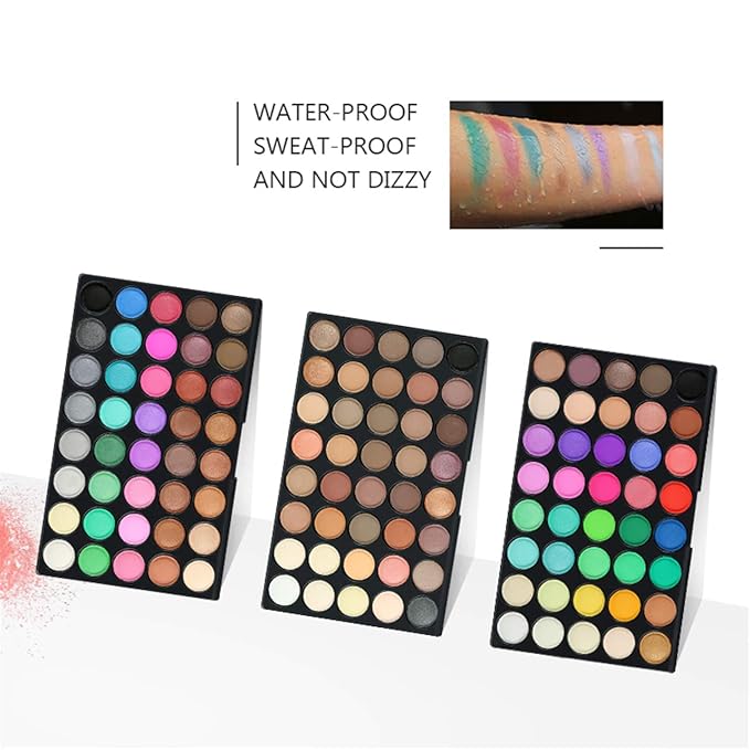 120 Colors Long Lasting Waterproof Highly Pigments Shiny Shimmers Glitter Eyeshadow Palette All in One Makeup Kits for Women Girls Holiday Make-up Gift Sets Xmas Essential Makeup Palette
