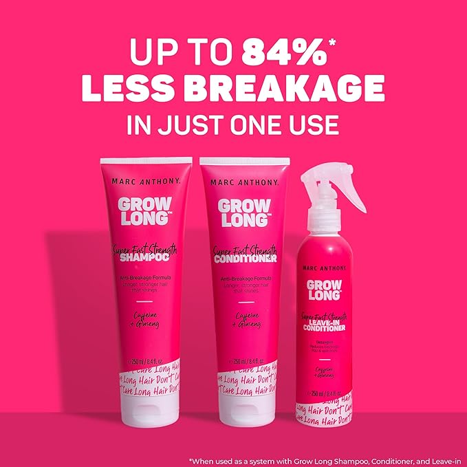 Marc Anthony Strengthening Conditioner, Grow Long - Anti-Frizz, Anti-Breakage & Nourishing Formula For Split Ends, & Hair Growth - Biotin, Vitamin E, Caffeine & Ginseng for Dry & Damaged Hair