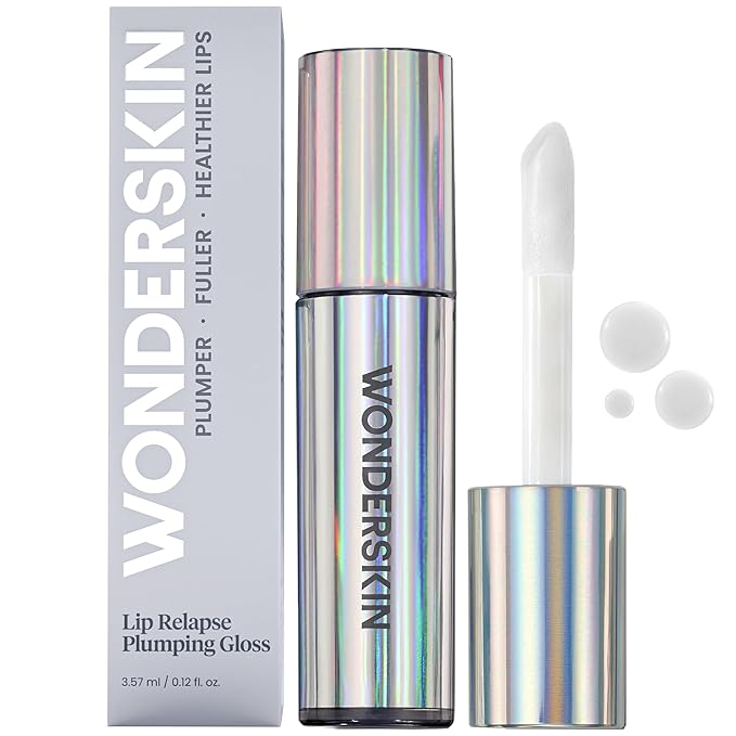 Wonderskin Lip Relapse Plumping Gloss – Lip Plumper Gloss for Fuller-Looking Lips with Hydrating, Non-Sticky, High-Shine Finish