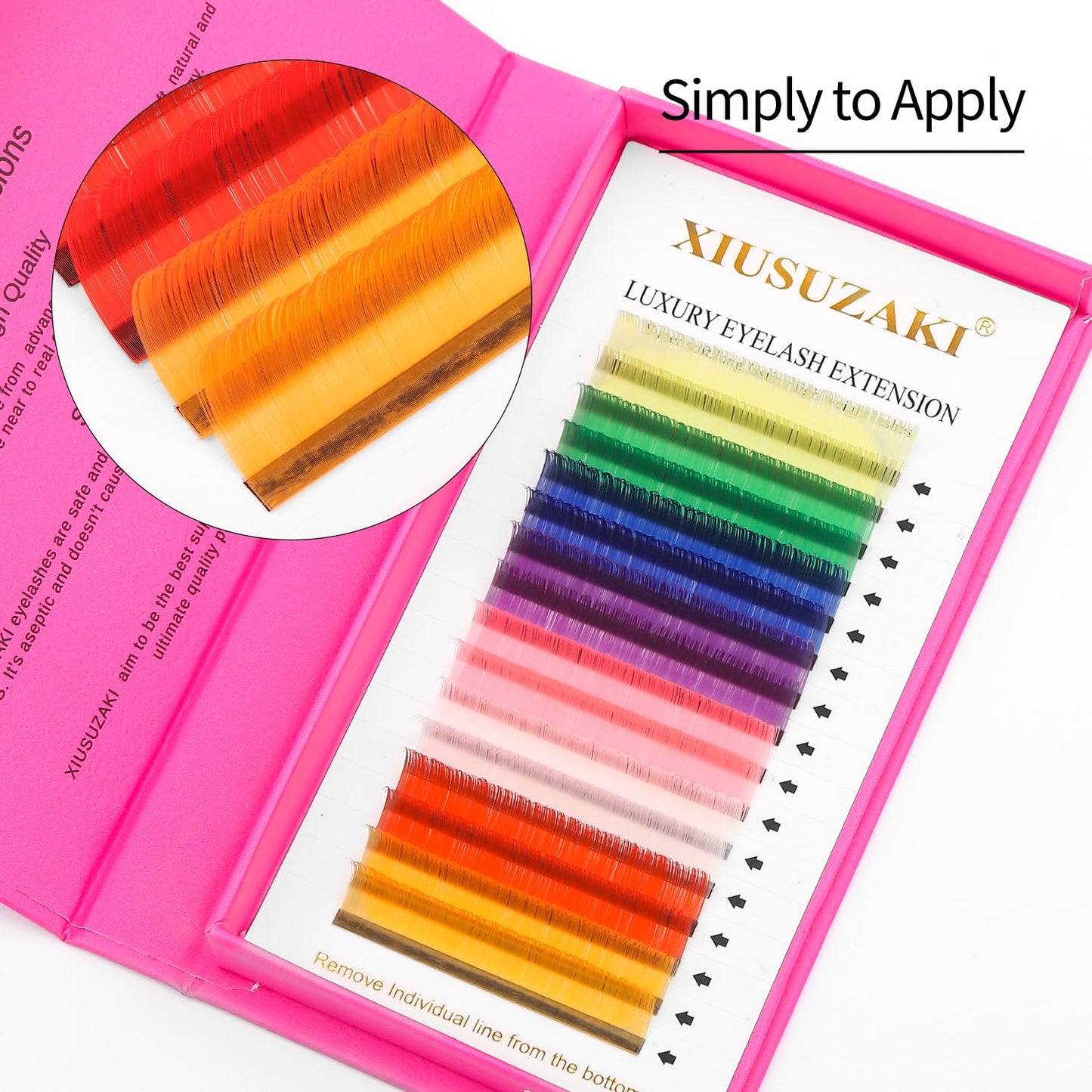 Eyelash Extensions Colored Lashes Extension 0.07 D Curl Lashes 8mm Classic Lash Extensions Soft Individual Lashes 16 Rows Natural False Eyelashes Volume Lashes Professional Use(Colored,0.07-D,8mm)