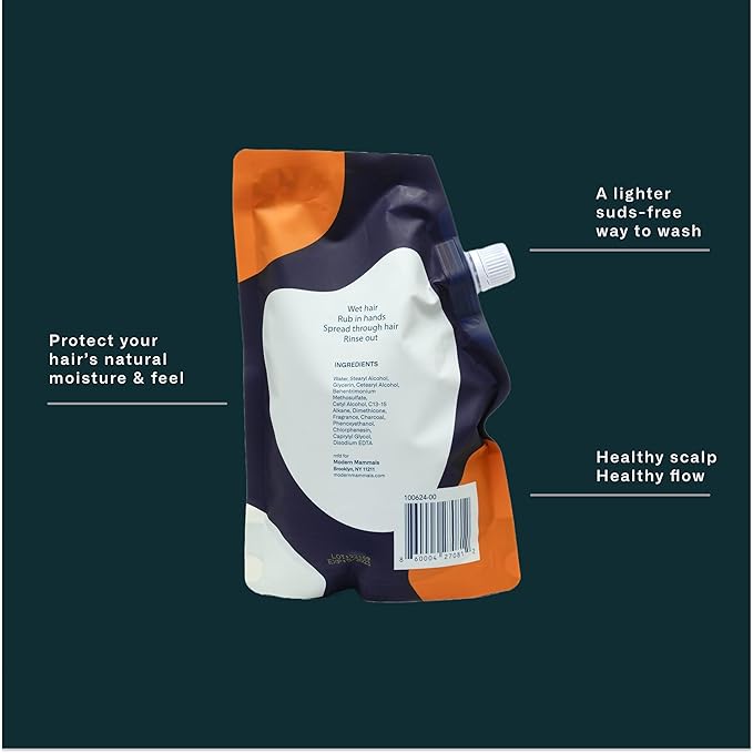 Modern Mammals Magic Mud Mens Shampoo Alternative, Lather Free, Moisturizing Daily CoWash to Protect Natural Oils, Cleansing, Hydrating Goop, Replaces Conditioner, 2 in 1, Barber Recommended (32oz)