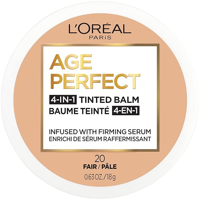 L'Oreal Paris Age Perfect 4-in-1 Tinted Face Balm Foundation with Firming Serum, Fair 20, 0.63 Ounce