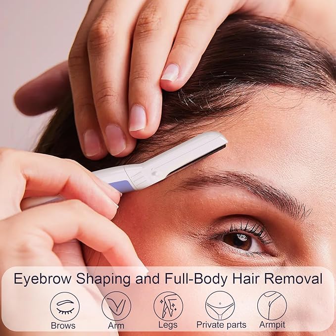 Face Razors for Women, Dermaplane Razor for Women Face, Eyebrow Razor, Dermaplaning Tool, Skin Safe Microblades, Peach Fuzz Remover (9ct, Aegean Frost)