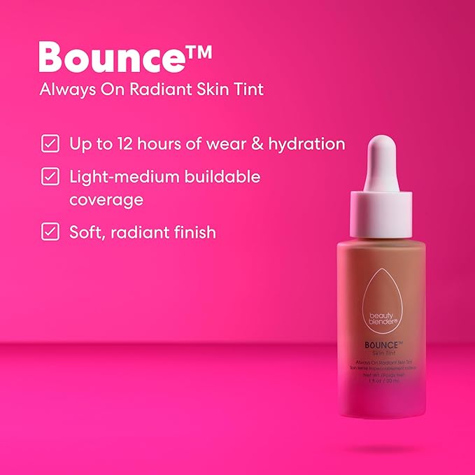 Beautyblender 12-Hour Always on Radiant Skin Tint, Breathable Serum Foundation Stays Put for All Day Long Wear, Infused with Hyaluronic Acid & Niacinamide, Medium 2