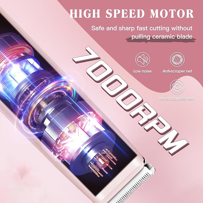 Bikini Trimmer Electric Razors for Women, 2-in-1 Dual-Head Cordless Body Hair Trimmer Facial Hair Removal for Face Lip Chin Pubic Underarm Legs, IPX6 Waterproof, Gifts for Women