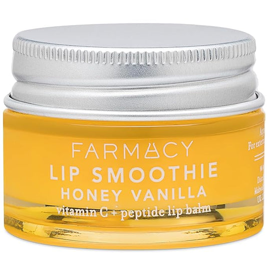 Farmacy Peptide Lip Balm - Lip Smoothie Hydrating Lip Balm with Vitamin C to Visibly Plump + Smooth Lip Lines - Nourishing Lip Treatment with a High-Gloss Finish - Honey Vanilla (10g)