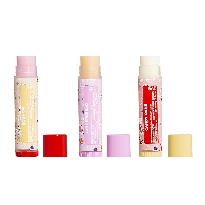 Lip Smacker Holiday Christmas 3 pcs Flavored Lip Balm Tin Original & Best