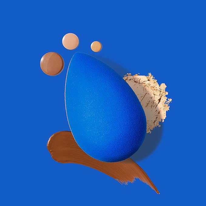 Beautyblender® | Sapphire Beauty Blender Makeup Sponge, Super-Soft Foam Easily Blends Foundations, Powders & Creams, Made in USA, Reusable, Washable, Streak Free Application, Vegan, Cruelty Free