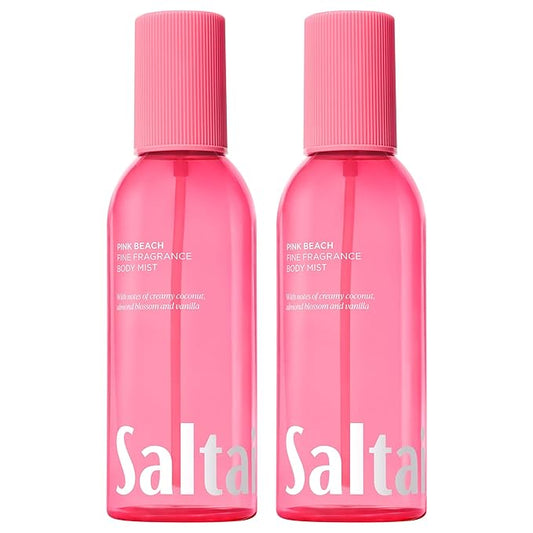 Saltair Body Mist 2 Pack - Fine Fragrance, Lightweight Body Spray Mist with Pink Beach Scent. Long Lasting Perfume Mist. 2x 8oz Bottles