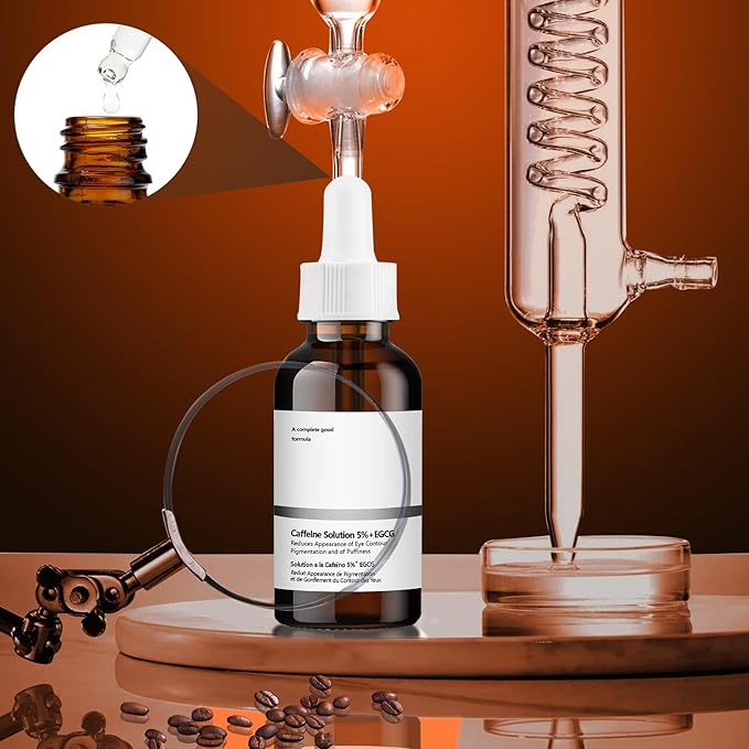 Caffeine Solution 5% + EGCG Eye Serum, 30ML Moisturizing Caffeine Eye Serum, Targets Dark Circles & Puffiness, Smooths Fine Lines