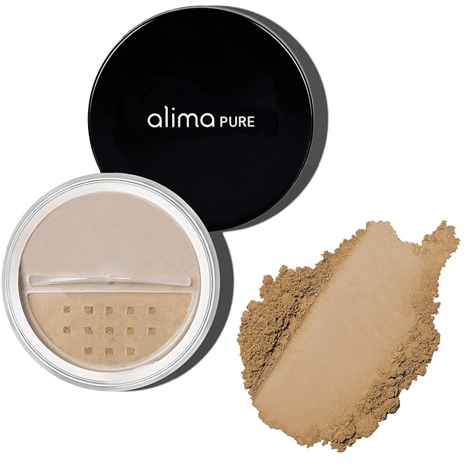 Alima Pure Matte Foundation Loose Mineral Powder Foundation Makeup, Loose Powder Makeup Oil Free Talc Free Powder, Natural Makeup Mineral Foundation Full Coverage Natural Foundation Powder .15 oz/4.5g