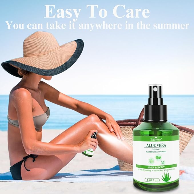 Aloe Vera Spray for Hydrating Nourishing Facial Skin in Winter, Aoe Vera Spray Extract from Freshly-cut Aloe and Cucumber Essence for Moisturizing Skin, Fast Absorbing, Easy to carry, 1.73 oz