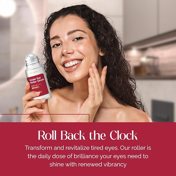Eye Roller Serum with Retinol & Vitamin B5 - Hydrating & Soothing Under Eye Serum for Dark Circles and Puffiness & Fine Lines - Anti Aging Korean Skin Care - 1.69 Fl Oz./50ml