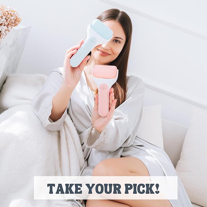 Ice Roller for Face Premium Facial Ice Roller with Carry Case and 2X Rollers for Long Lasting Cold - Eye Roller for Puffy Eyes & Cold Massage for Migraines (Pink (with case))