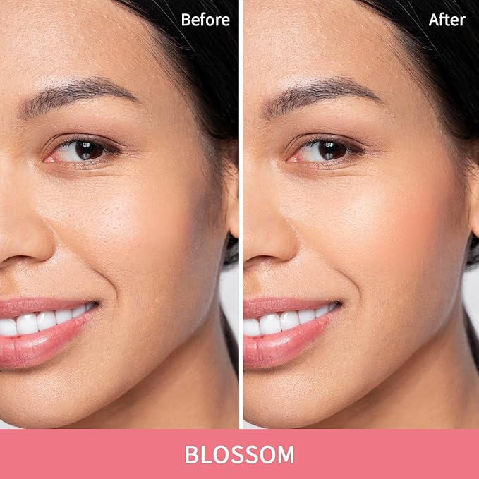 2Pcs Contour Stick Makeup，Cream Blush for Cheeks, Contour Stick + Blush Stick for Dewy Makeup Look，Long-Wear & Hydrating Formula | Contour Stick + Blossom Blush for Light to Light Medium…