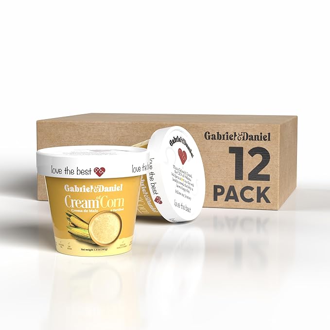 Gabriel & Daniel Gluten Free Instant Cream of Corn – Non-GMO, Pure and Wholesome Hot Cereal – Smooth & Creamy Texture with Vanilla – Microwave Cup for a Nourishing and Easy Breakfast To Go (Pack of 12)