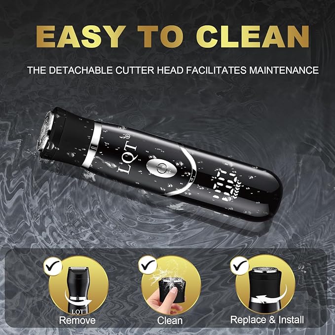 Electric Bikini Trimmer for Women,Led Power Display Removal for Body Nose Hair Trimmer Face Shavers Eyebrow Legs Armpit Bikini Area Pubic Underarms Rechargeable Portable 4 in 1 Womens Razors Set