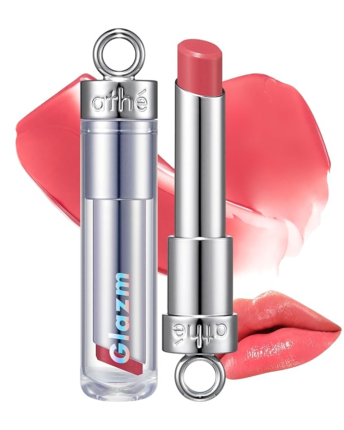 ATHE Glazm Lipbalm Stick - Vegan Glow Korean Lip Balm - Plumping, Volumizing & Highly Pigmented Lipstick - Soft Melting, Buildable Formula - Plant-Derived, Cruelty-Free, 0.12oz. (03 Attention)