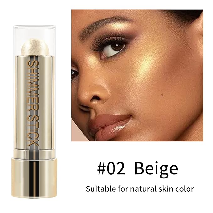 Boobeen Highlight and Glow Stick Shimmer Cream Makeup Contour Stick Highlighter Bronzer Stick Waterproof Long-lasting Face Glitter Highlighter Makeup Stick, Pack of 1