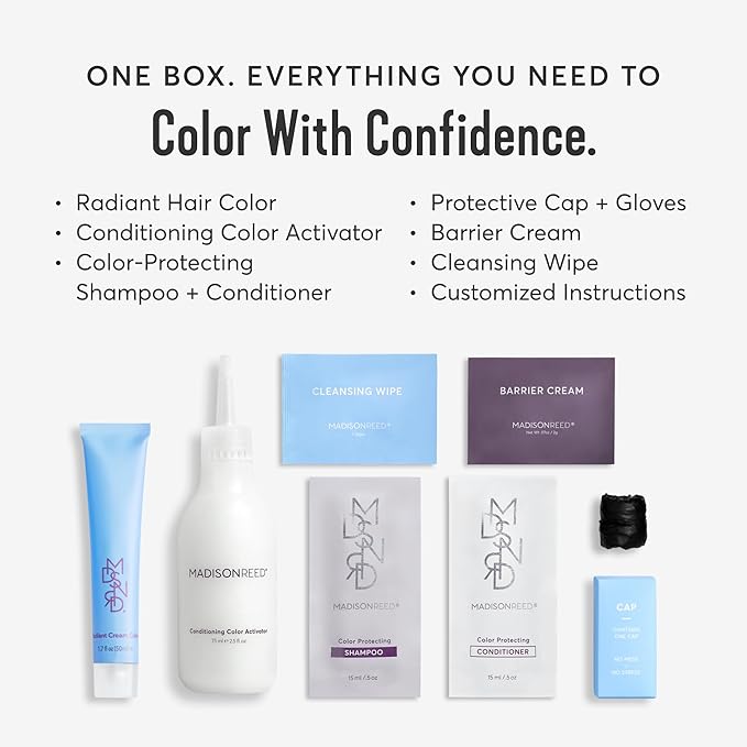 Madison Reed Radiant Hair Color Kit | 4.5NNN Dark Brown (Barletta Brown) for 100% Gray Hair Coverage | Salon Quality Permanent Hair Dye | PPD-Free & Ammonia-Free | (Packaging May Vary) 1 Pack