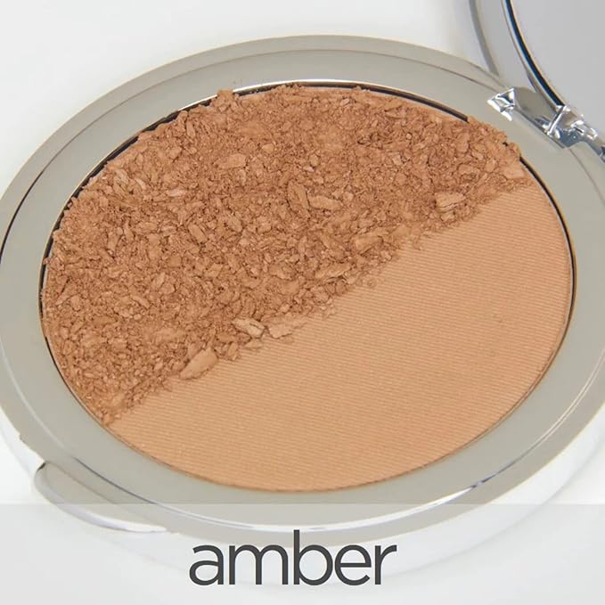 La Bella Donna Compressed Mineral Foundation - Amber, 12 oz Pressed Powder Makeup for All Skin Tones, Long Lasting Full Coverage Sun Kissed Tan