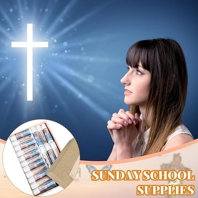 50 Pcs Christian Religious Gifts Bulk Bible Verse Lip Balms Favors Inspirational Scripture Gifts Sunday School Church Christmas Employee Appreciation Gifts for Women Men Staff Coworkers