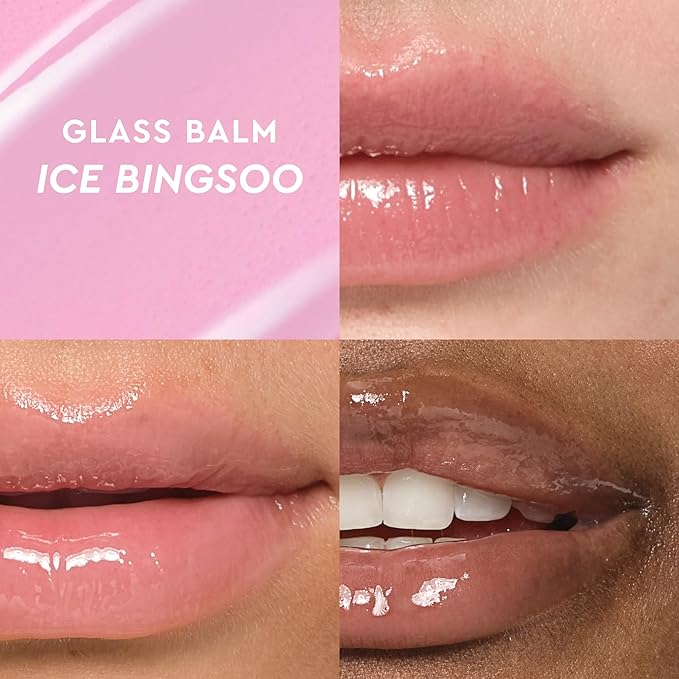 Glow Recipe Glass Balm Lip Treatment - 12Hr Hydrating Lip Balm & Moisturizer with Hyaluronic Acid to Smooth, Plump & Protect from Dryness, High Shine Finish - Clear Tint, Ice Bingsoo (15 ml)