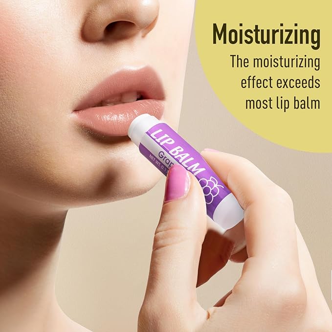 64 Pack Lip Balm, Natural Lip Balm Bulk with Vitamin E and Coconut Oil, Moisturizing Lip Balm for Dry Cracked Lips, Lip Balm for Stocking Stuffers - 8 Flavors