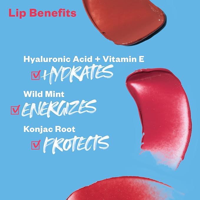 Kosas Lipfuel Hyaluronic Active Sport Lip Balm - Hydrates, Energizes and Protects - Natural Lip Treatment and Care (Pulse)