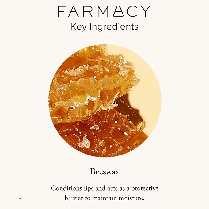 Farmacy Beeswax Lip Balm - Honey Butter Moisturizing Lip Care + Chapped Lip Treatment - Enriched with Cupuaçu + Cocoa Butters, Proprietary Honey Blend and Vitamin E to Nourish, Soften + Heal (3.4g)