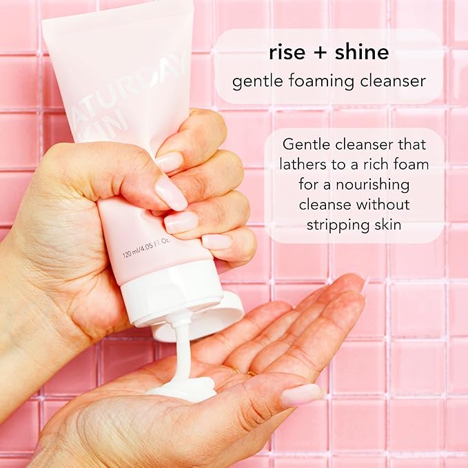 Saturday Skin Face Cleanser Hydrating Foam Cleanser Natural ingredients Anti-aging | Makeup Remover and Face Wash | Fragrance Free Ideal for Sensitive, Dry Skin Korean Skincare