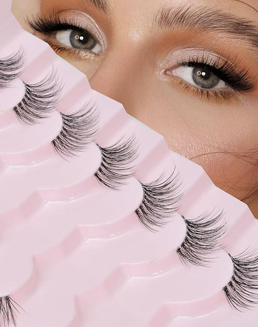 Half Lashes Natural Lashes Wispy Lashes Corner Lashes 3/4 False Eyelashes Natural Half Eyelashes Clear Band Lashes W05