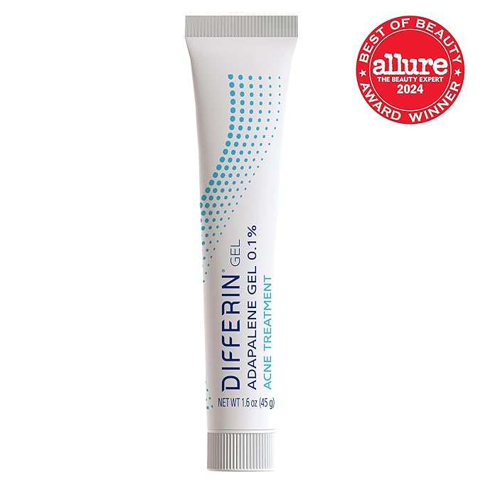 Differin Acne Treatment Gel, 180 Day Supply, Retinoid Treatment for Face with 0.1% Adapalene, Gentle Skin Care for Acne Prone Sensitive Skin, 45g Tube, Pack of 2 (Packaging May Vary)