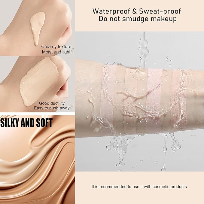 Flawless Liquid Coverage Foundation Long-Lasting Makeup Base Moisturizing Non-greasy Poreless Liquid Concealer Foundation For All Skin, Easy To Push Away, Matte Finish, Balanced Skin Color(01#)