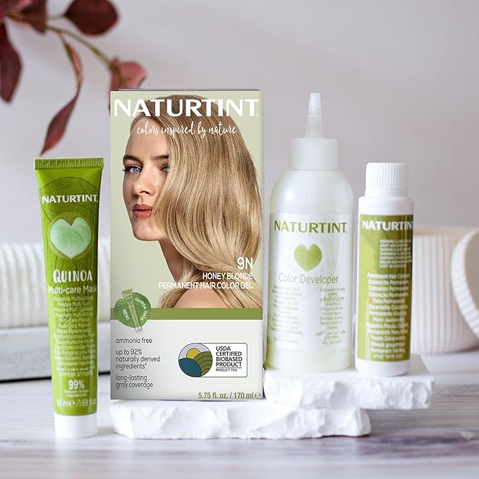 Naturtint 9N Honey Blonde Permanent Hair Color (Pack of 1), Ammonia Free, Vegan, Cruelty Free, up to 100% Gray Coverage, Long Lasting Results (Packaging may vary)